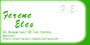 ferenc eles business card
